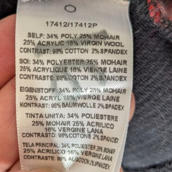 Dolan Left Coast Red & Gray Sherpa Knit Patterned Vest ~ Anthropologie - Picture 7 of 8